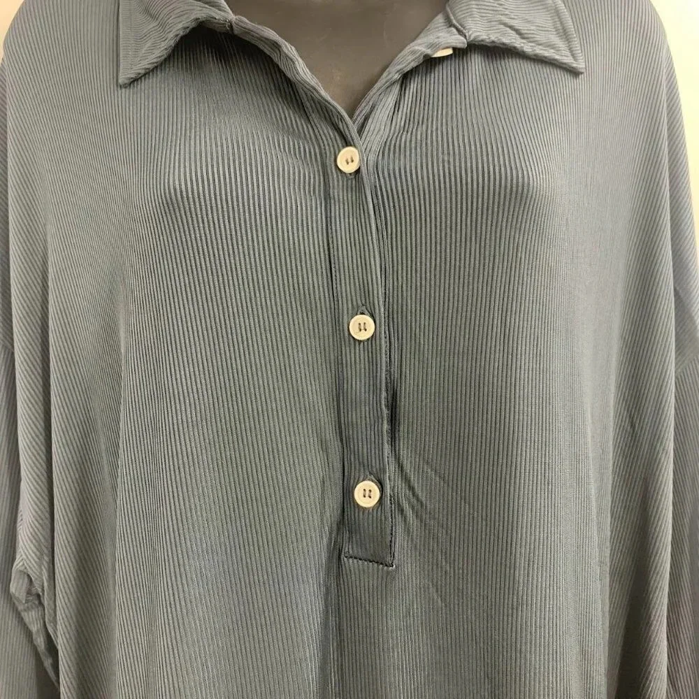 Nap Loungewear Women's Long Sleeve Jumpsuit Pocket‎ Button Up Playsuit Size L